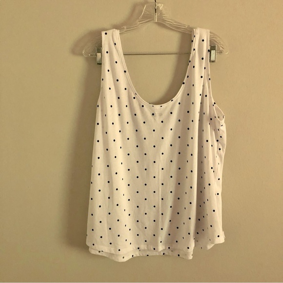 NWT Old Navy Plus Size White and Black Polka Dot Tank Top - Picture 2 of 6